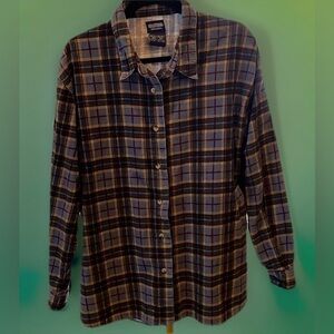 Light Corduroy Plaid Shirt Shacket by Solutions Original Size L